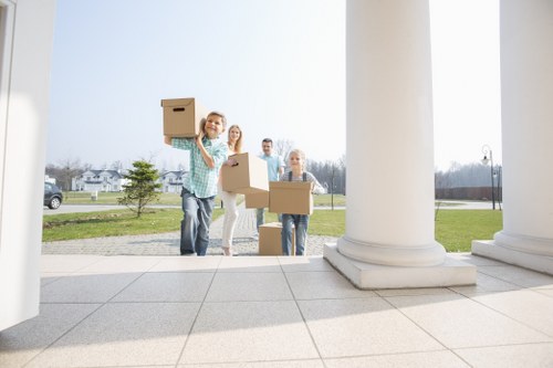 Careful home packing with boxes in a Mayfair property