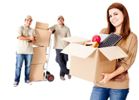 Packed boxes and furniture in a central London home relocation