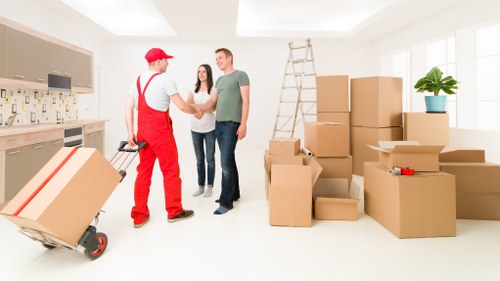 Office removal items being prepared for same-day transport in Mayfair